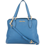 Miu Miu Blue Leather City Handbag