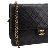Chanel Quilted Lambskin 24K Gold Single Flap Shoulder Bag