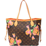 Louis Vuitton Limited Roses By Stephen Sprouse Neverfull MM Shopper Handbag