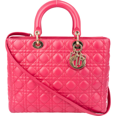 Christian Dior Quilted Leather Lady Dior Handbag - vintageandkickz