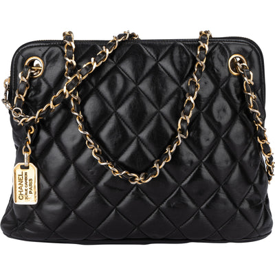Chanel Quilted Lambskin Paris Tag Shoulder Bag - vintageandkickz