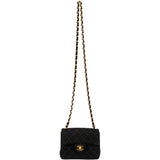 Chanel Quilted Cotton 24K Gold Mini Single Flap Crossbody Bag