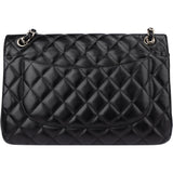 Chanel Quilted Caviar Leather Palladium Jumbo Double Flap Crossbody Bag