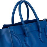 Celine Blue Leather Luggage Handbag