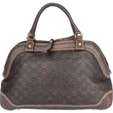 Gucci GG Leather Monogram Horsebit Handbag