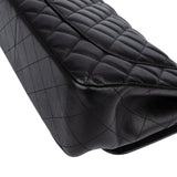 Chanel Quilted Caviar Leather Palladium Jumbo Double Flap Crossbody Bag
