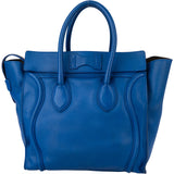 Celine Blue Leather Luggage Handbag