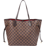 Louis Vuitton Damier Ebene Monogram Neverfull MM Shopper Handbag