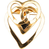 Chanel Golden CC Hearts Brooch