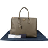 Prada Green Saffiano Leather Galleria Handbag