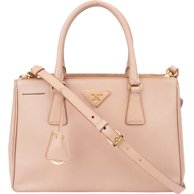 Prada Rose Saffiano Leather Galleria Handbag - vintageandkickz