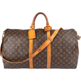 Louis Vuitton Canvas Monogram Keepall 55 Bandouliere