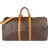 Louis Vuitton Canvas Monogram Keepall 55 Bandouliere