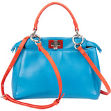 Fendi Blue Leather Peekaboo Handbag