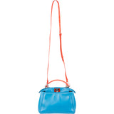 Fendi Blue Leather Peekaboo Handbag