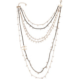 Chanel Multi-Strand Pearl Leather Chain CC Sautoir Necklace