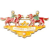 Hermès Early Girl & Dog Emaille Brooch