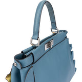 Fendi Blue Leather Peekaboo Wave Handbag