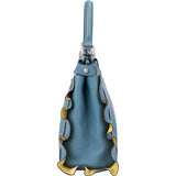 Fendi Blue Leather Peekaboo Wave Handbag