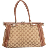 Gucci GG Monogram Marque Bamboo Handbag