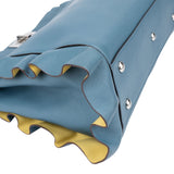 Fendi Blue Leather Peekaboo Wave Handbag