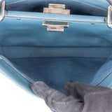 Fendi Blue Leather Peekaboo Wave Handbag