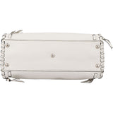 Fendi White Leather Whipstitch Peekaboo Handbag