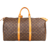 Louis Vuitton Canvas Monogram Keepall 50 Bandouliere