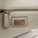 Fendi White Leather Whipstitch Peekaboo Handbag