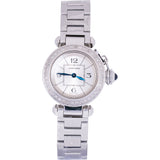 Cartier Silver Tone Miss Pasha Diamond Bezel 2973 Woman Watch