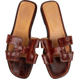 Hermès Crocodile Leather Oran Sandals (36,5)