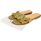Hermès Green Crocodile Oran Sandals (36)