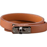 Hermès Leather Palladium Kelly Double Tour Bracelet