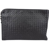 Bottega Veneta Black Intrecciato Leather Clutch