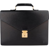 Louis Vuitton Noir Epi Leather Serviette Business Handbag