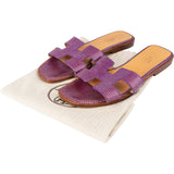 Hermès Purple Lizard Oran Sandals (36)
