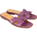 Hermès Purple Lizard Oran Sandals (36)