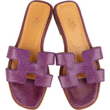 Hermès Purple Lizard Oran Sandals (36)