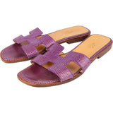 Hermès Purple Lizard Oran Sandals (36)