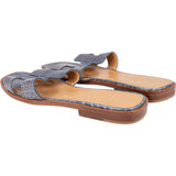 Hermès Bleu Crocodile Oran Sandals (36)