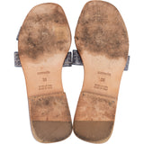 Hermès Bleu Crocodile Oran Sandals (36)