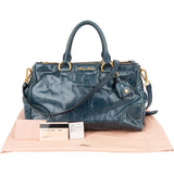 Miu Miu Blue Leather City Handbag