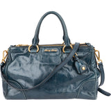 Miu Miu Blue Leather City Handbag