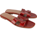 Hermès Alligator Leather Oran Sandals (36,5)