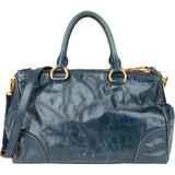 Miu Miu Blue Leather City Handbag