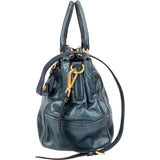Miu Miu Blue Leather City Handbag