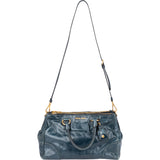 Miu Miu Blue Leather City Handbag