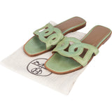 Hermès Green Lizard Leather Omaha Aloha Sandals (37)