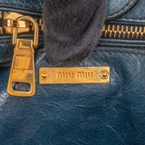 Miu Miu Blue Leather City Handbag