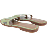 Hermès Green Lizard Leather Omaha Aloha Sandals (37)